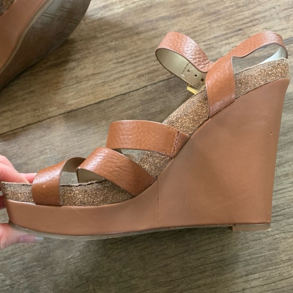 Sam Edelman leather cross top wedge sandals - Picture 7 of 12